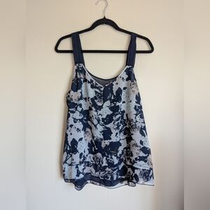 GAP Blue and White Sleeveless Tank Top Size L